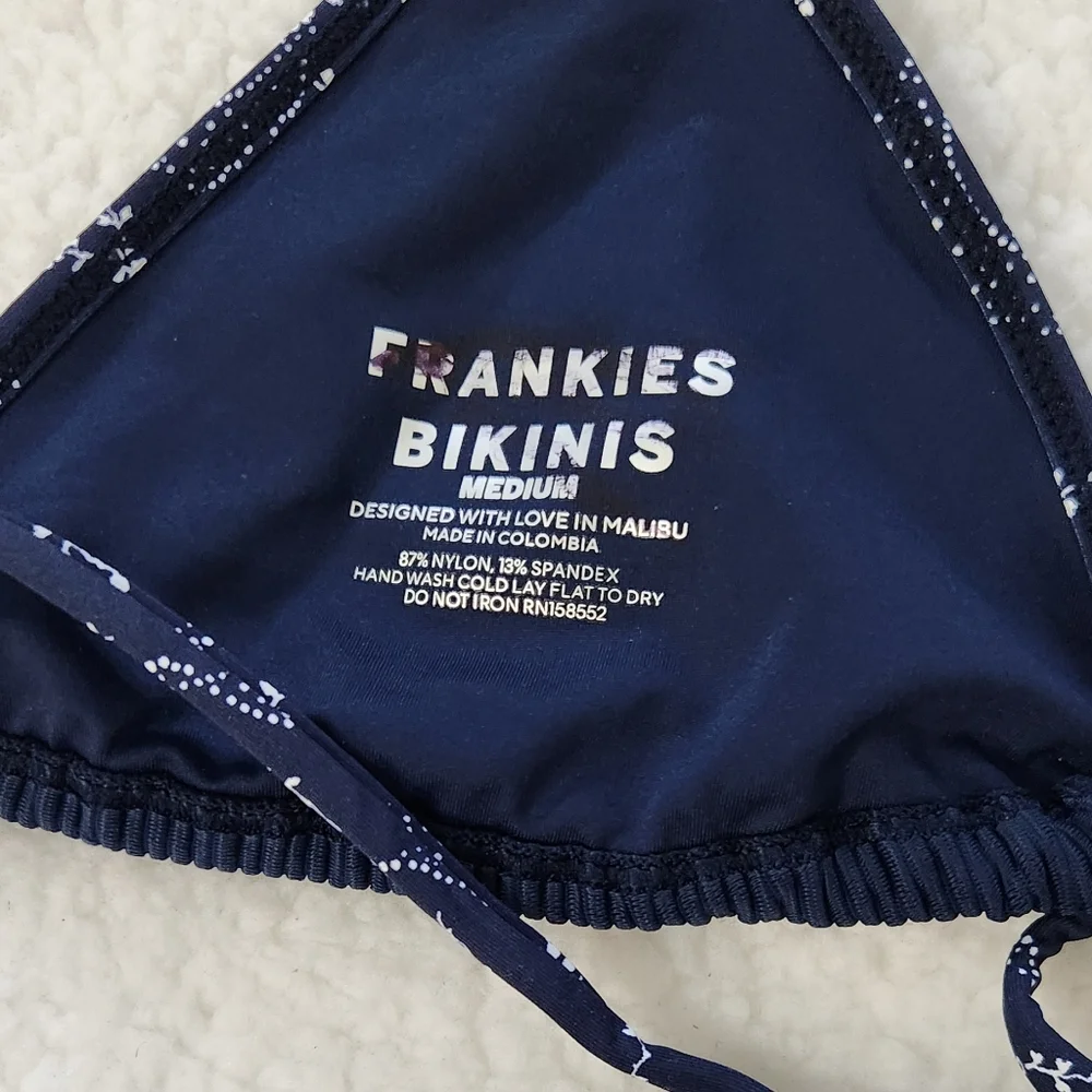 New!Frankie's Bikinis Tia Ribbed Triangle Bikini Top-Dixie‎